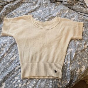 Y2K 2000s Abercrombie Wool Knit Short Sleeve Sweater Shrug Vest Shirt Large
